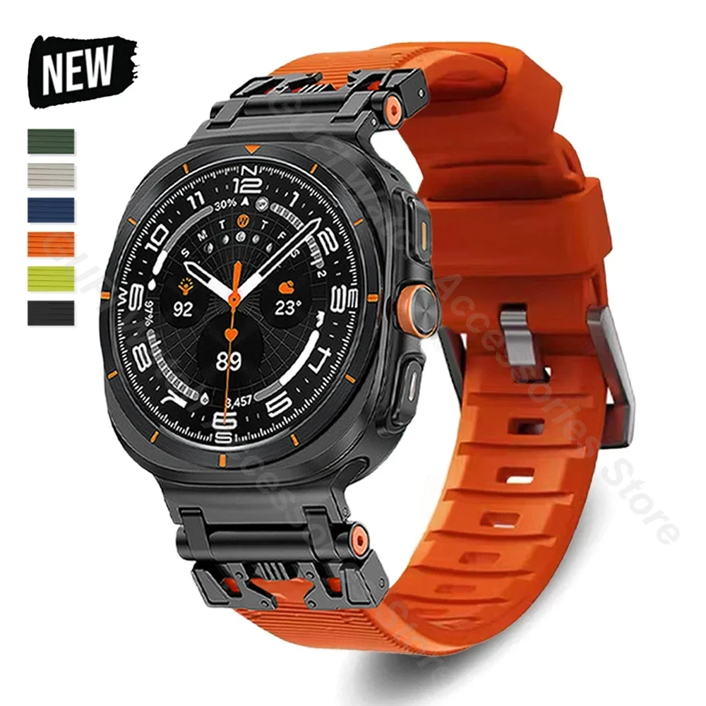 

Силиконовый спортивный ремешок для Samsung Galaxy Watch Ultra 47 мм, мужской браслет Correa для Galaxy Ultra ULTRA 47 мм, быстросъемный ремешок без зазоров