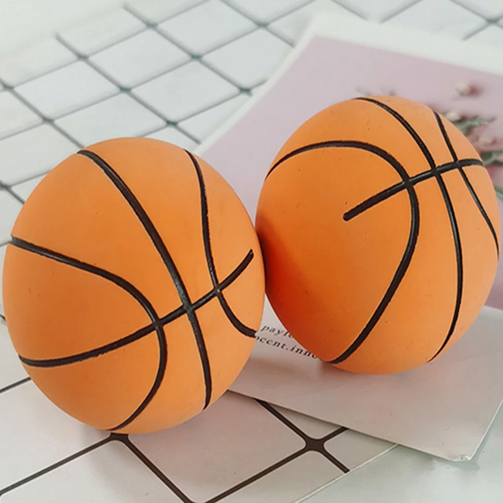 6cm Small Inflatable Basketball Rubber Mini Sports Basketball  Soft High Bouncy Decompression Ball Family Parent-Child Games