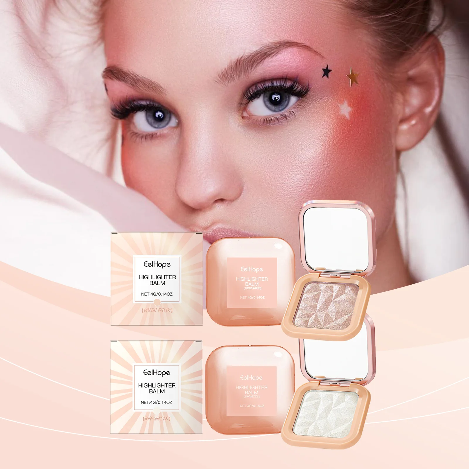 EELHOPE Symphony Quicksand High Dis Party Ball Makeup Facial Shine Three-dimensional Grooming Highlight Contour Palette