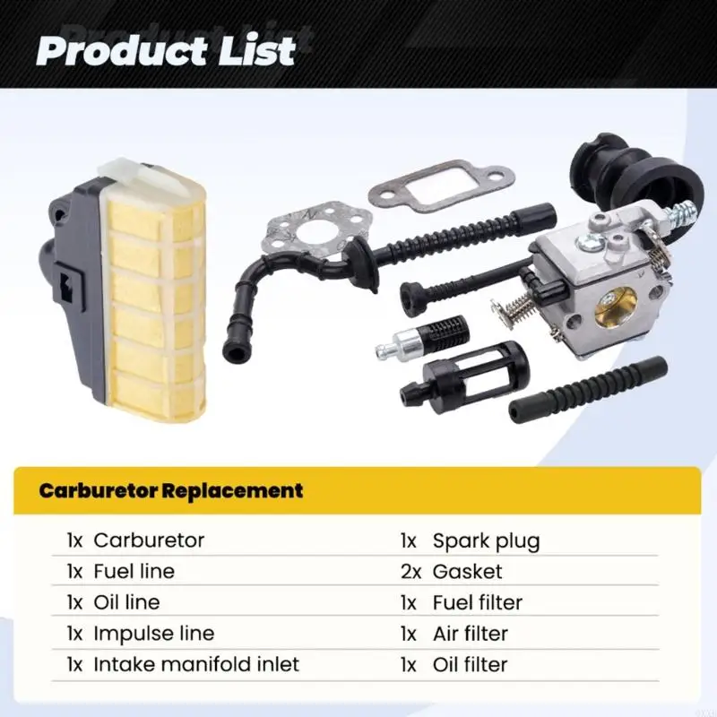 Multiple Consistent Carburetor Set For MS230 Chainsaw Includes Coal Oil Rulings Outlet And Air Filter Set 0XXB