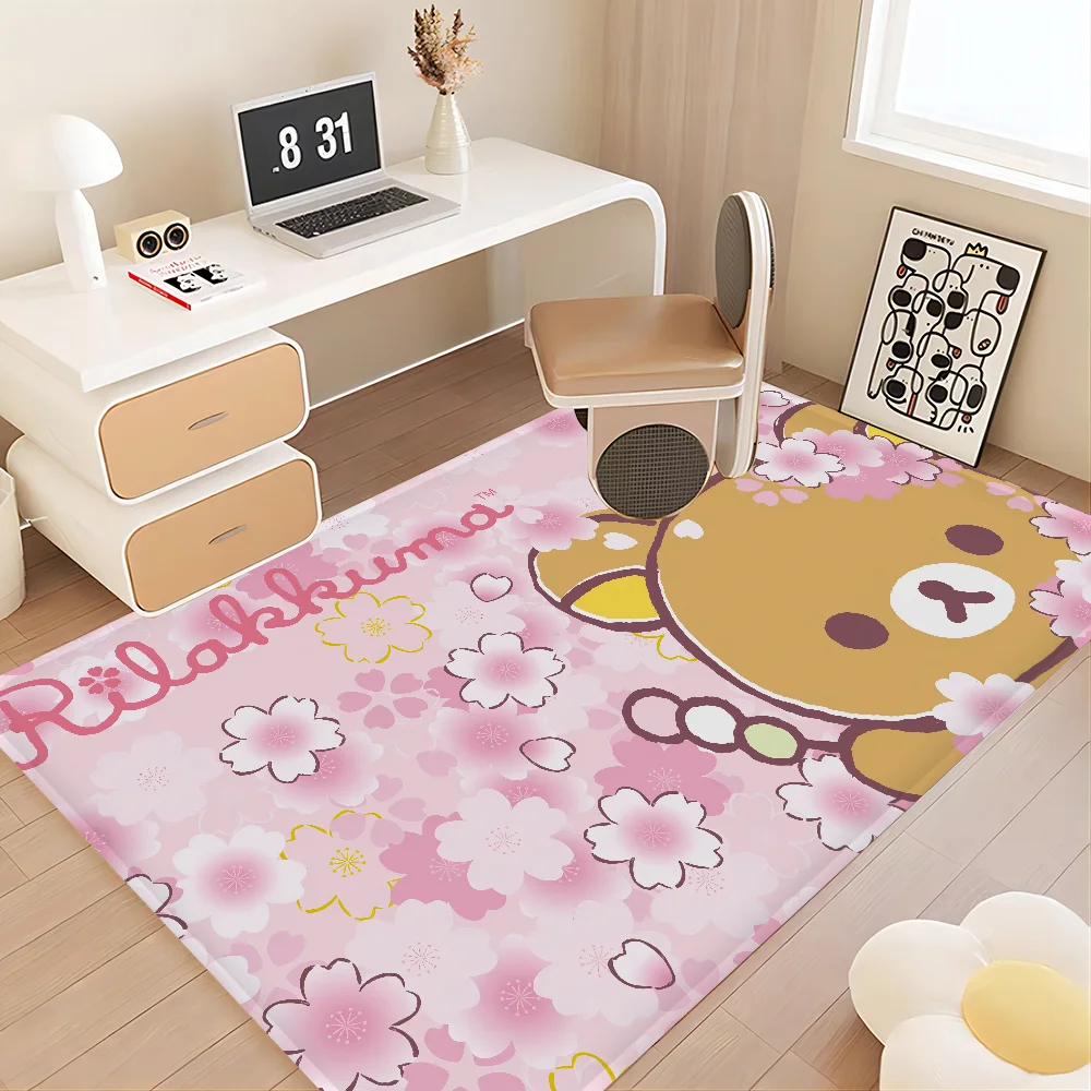 Cute Rilakkuma Floor Mat Floor Mat INS Style Soft Bedroom Floor House Laundry Room Mat Anti-skid Household Carpets