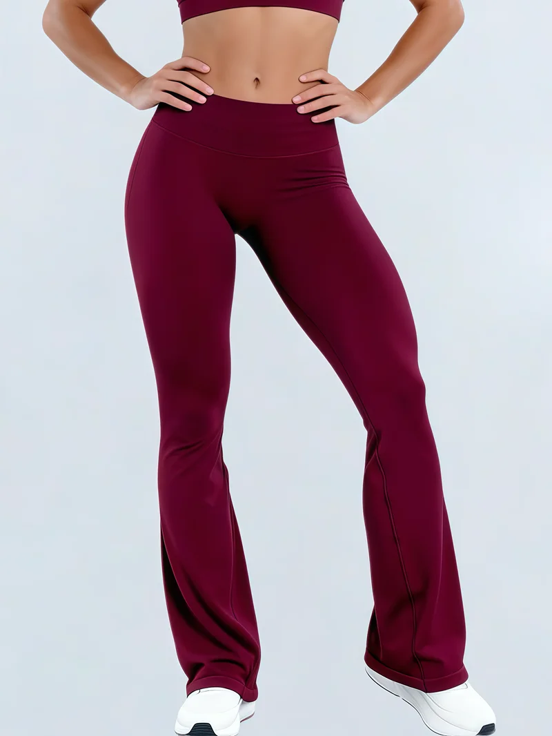 Gym Flared Leggings Women Seamless Breathable Scrunch Butt Lift Yoga Fitness Pants Running Workout Sports Bell Bottom Leggings