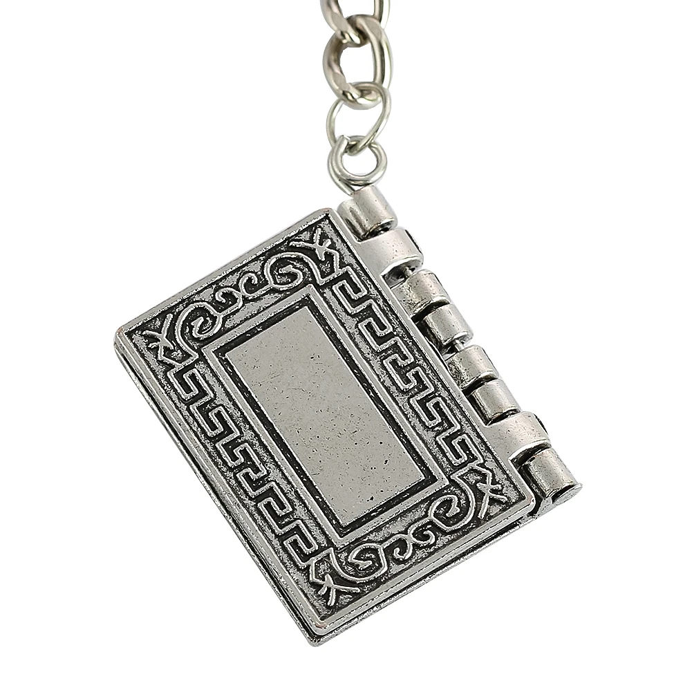 Mini Scripture Pageable Flip Book Crucifix Zinc Alloy Pendant Key Chain Christian Holy Bible Religion Christening Crafts Jewelry