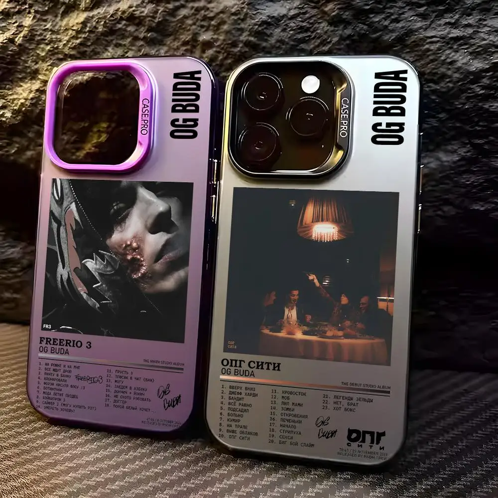 Funda para Teléfono Og B-BudaS Rapper para iPhone 17 16 15 14 13 12 11 Pro Max, Diseño Mate con Efecto Aurora Láser