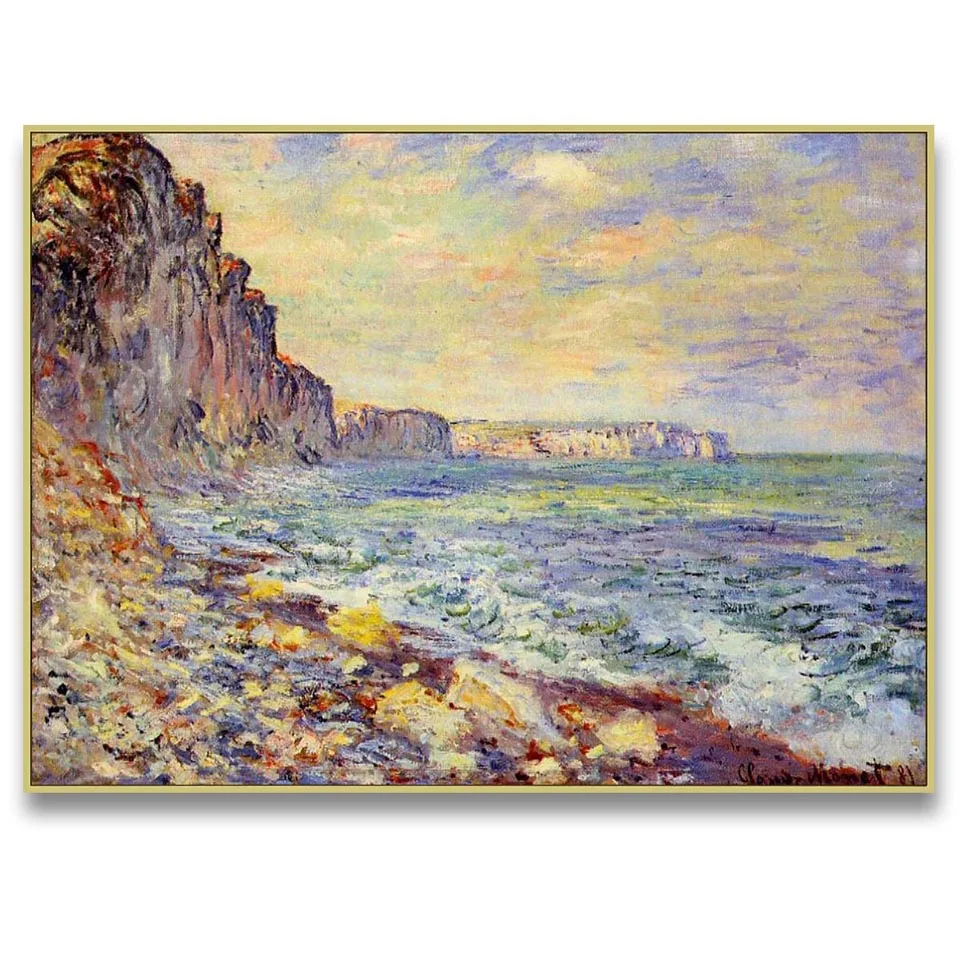 

Claude Monet famous work replica,Morning by the Sea,Hand-painted seascape oil painting on canvas,Luxury wall decoration poster