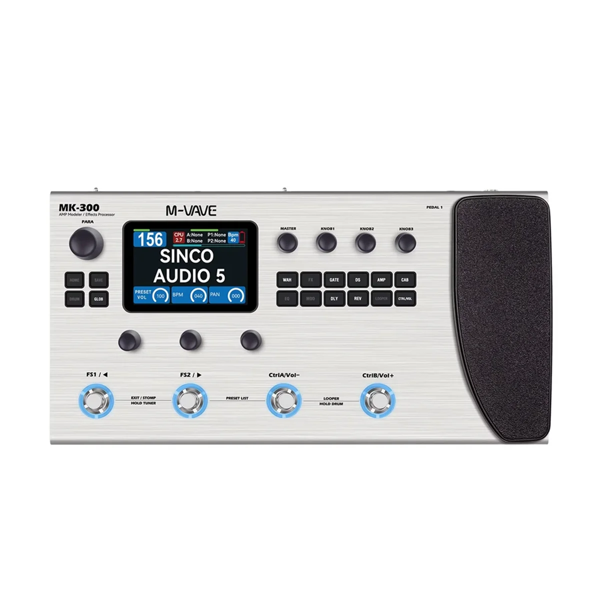 M-VAVE MK300 Procesador multiefecto para guitarra ANN Modelación neuronal 120AMP/360FX Tambor MIDI DAW