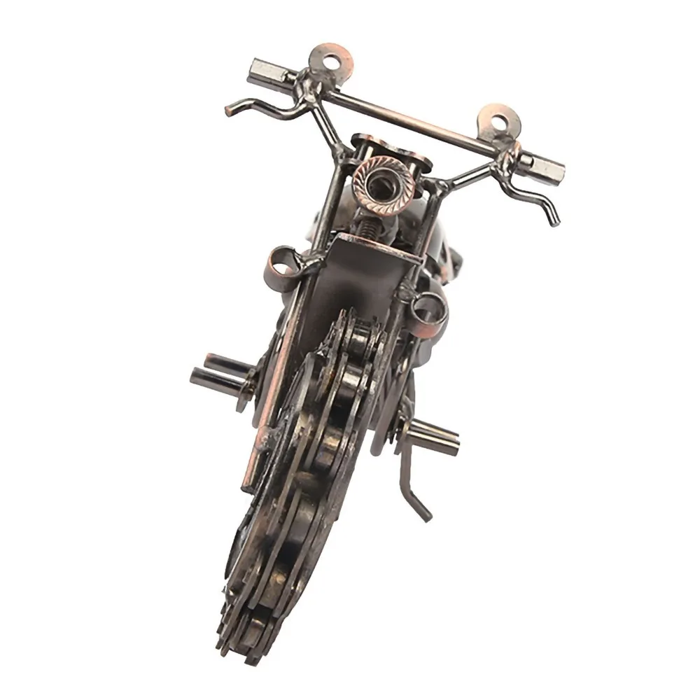 Collectible Vehicles Iron Motorcycle Model Chainwheel Bronze Motorcycle Ornaments Metal Motorbike Replica Office Decor