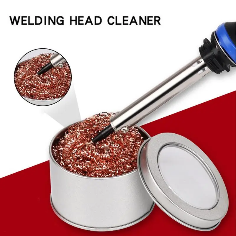 

Cleaning Ball Desoldering Soldering Iron Mesh Filter Cleaning Nozzle Tip Copper Wire Cleaner Ball Soldering iron tip cleaning ﻿