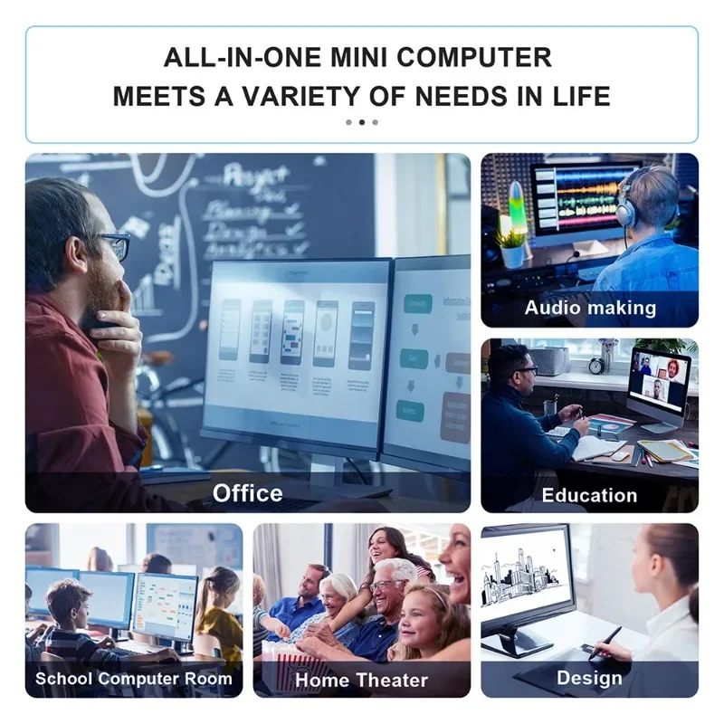 مضيف كمبيوتر صغير J4125، مكتب منزلي صامت للطلاب، كمبيوتر Windows11 نظام كمبيوتر صغير #4