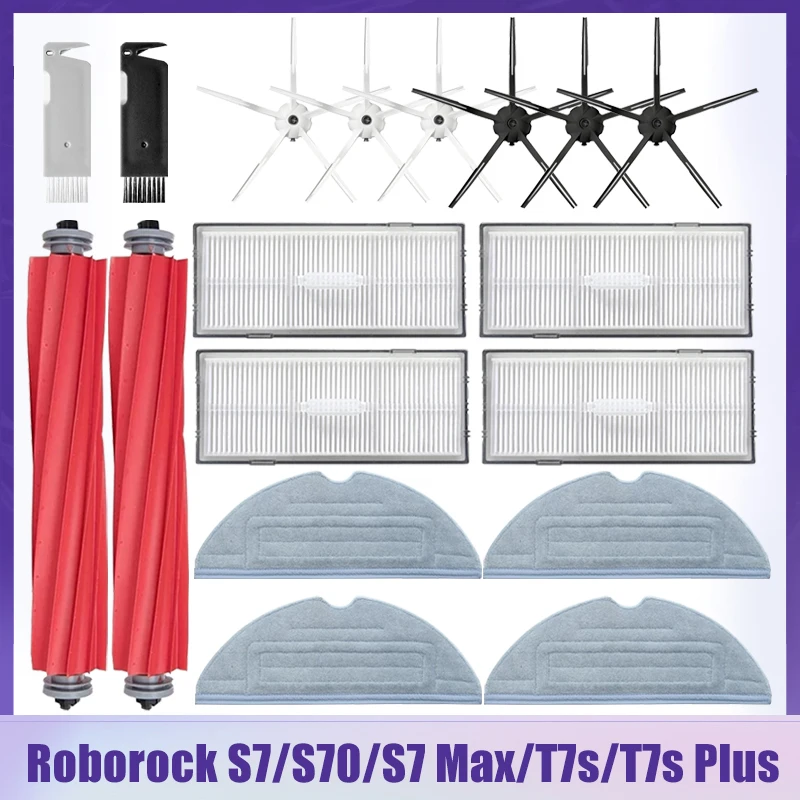 For Xiaomi Roborock S7 S70 S75 S7 Max T7S / T7S Plus Vacuum Cleaner Main Side Brush Hepa Filter Mop Cloth Parts Accessories