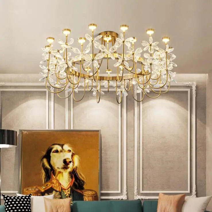 Crystal Chandelier Nordic Postmodern Simple Light Luxury Restaurant Living Room Designer Personalized Bedroom Lighting