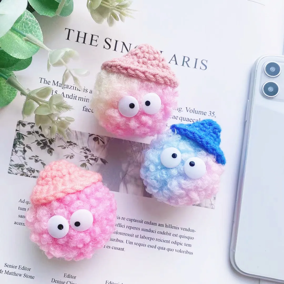

Plush Cartoon Creative Rainbow Fur Ball Hat Airbag Phone Telescopic Folding Stand for Iphone Samsung S26 Grip Tok Bracket Holder