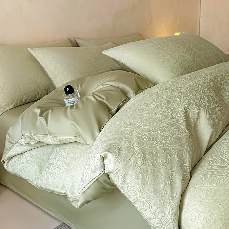 A-Class Pure Cotton Jacquard Bedding Set Single Double Queen King Size Duvet Cover Bedsheet Pillowcase Luxury Quilt Cover Set