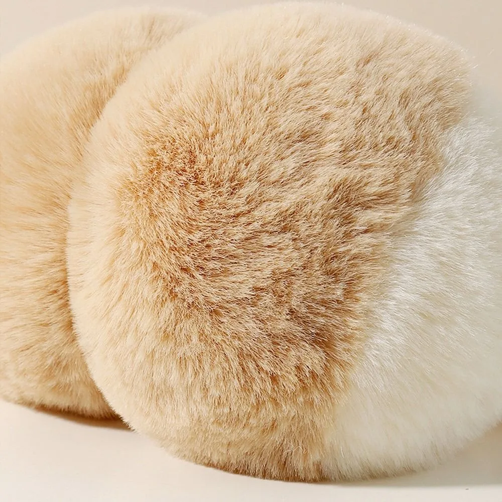 Moda pele do falso orelha muffs cor doce engrossar dobrável earflap macio pelúcia mais quente earmuffs outono inverno acessórios de vestuário