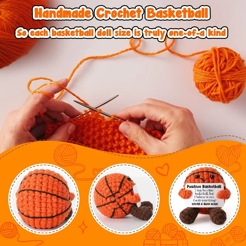 1 Piece of Positive and Encouraging Crochet Basketball Easter Basket Filler