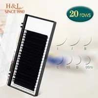 H&L SINCE 1990 20Rows Individual Eyelash Extension Lashes Maquiagem Cilios for  Soft Natural Faux Mink Eyelashes for Extensions