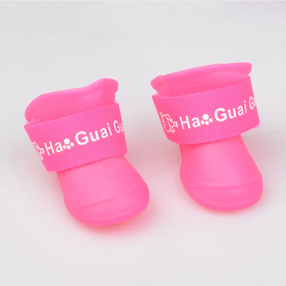 

Shoes For Dogs Puppy Boot Puppy Rain Boot Waterproof Non-Slip Rubber Dog Rain Shoes Tape Closure Candy Colors