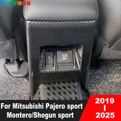 Carbon Car Interior Rear Seat Air Vent Outlet Cover Trim For Mitsubishi Pajero/Montero/Shogun sport 2019-2022 2023 2024 2025