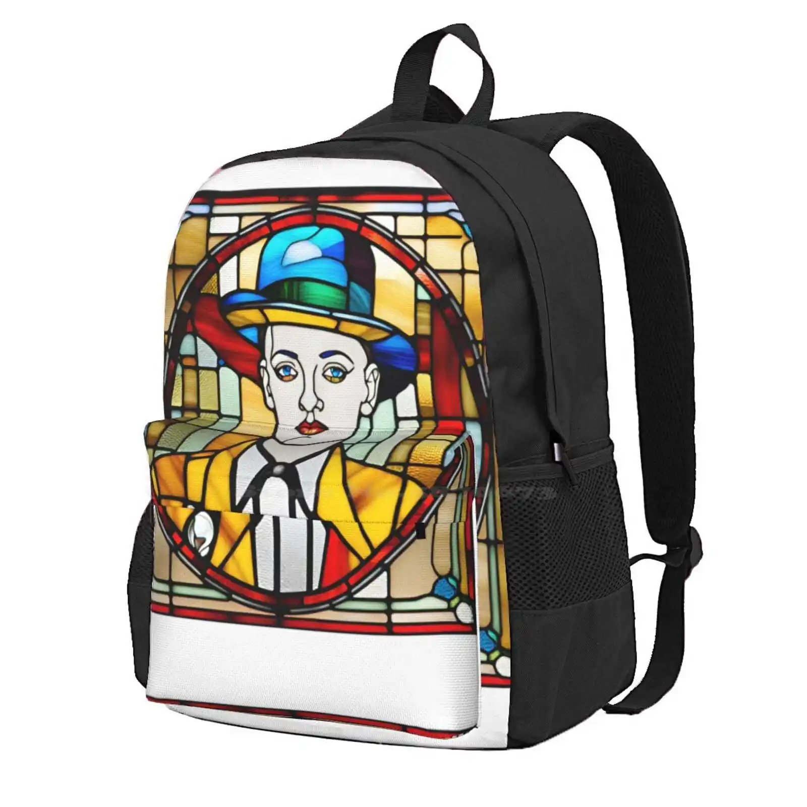 

Boy George - Stained Glass Hot Sale Schoolbag Backpack Fashion Bags Stained Glass Boy George Music Pop Soul 70S Uk New York Ny