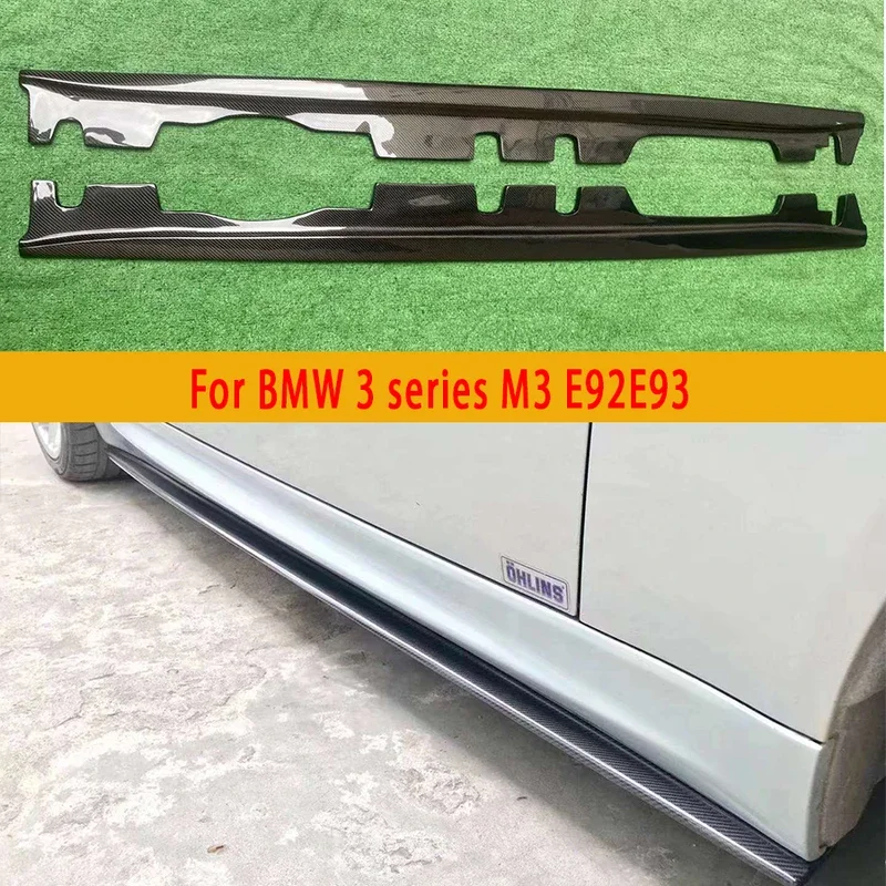 

For BMW 3 Series M3 E92 E93 Carbon Fiber Side Skirts bumper Splitters Side skirt Cup wings Apron Side panel Body Kits Car Access
