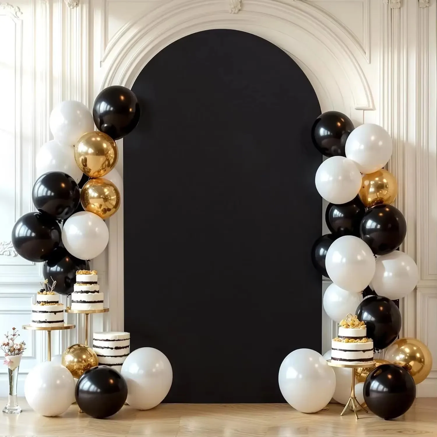 

Black Color Spandex Elastic Fabric Cover Halloween Background Cover Birthday Party Wedding Arch Cover Scene Decoration