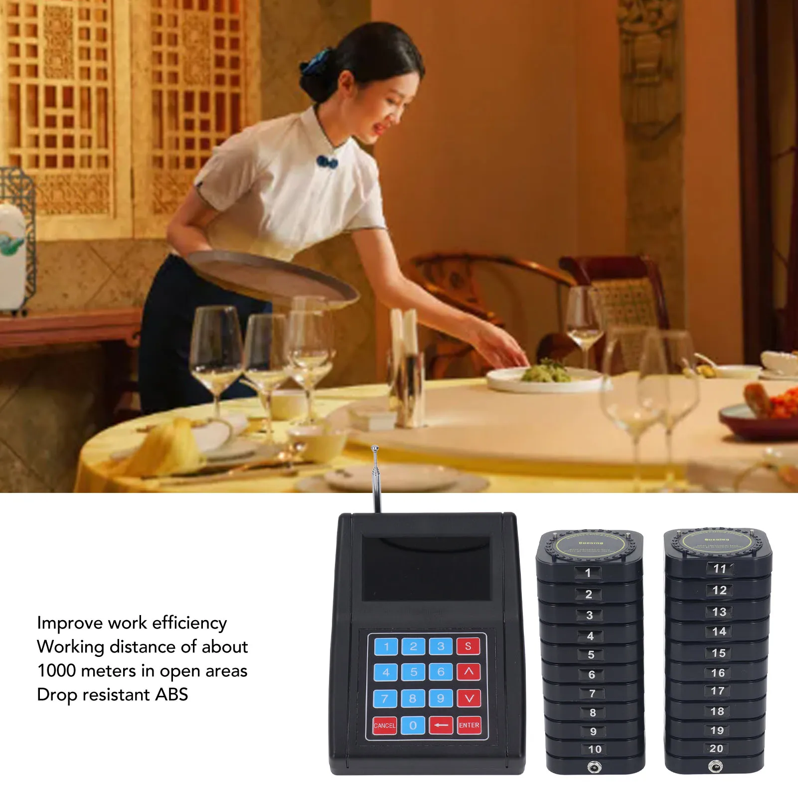 Restaurant Guest Pagers Restaurant Pager System 1 Transmitter 20 Receivers Wireless Calling System for Food Truck Bar Clinic