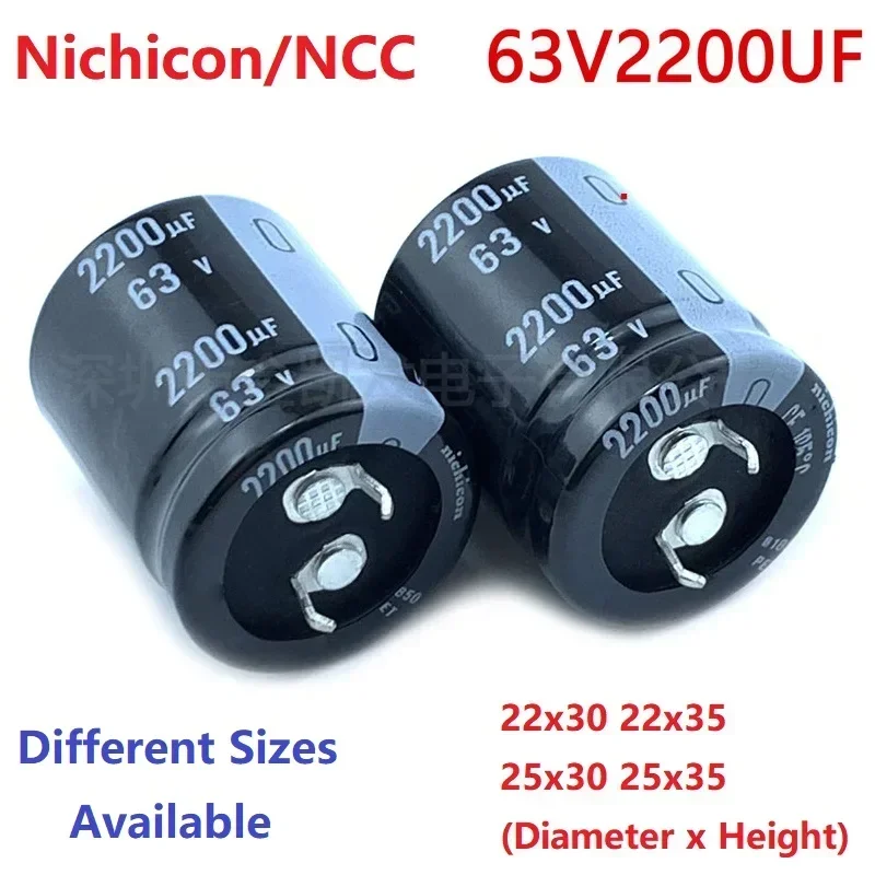 

2 шт./лот Япония Nichicon/NCC 63V2200uF 22x30 22x35 25x30 25x35 защелкивающийся конденсатор усилителя блока питания