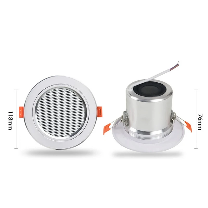 A15R -8Ohm 10W Bathroom Ceiling Speaker Background Music System Moisture-Proof Aluminum Can Fashion In-Ceiling Speaker
