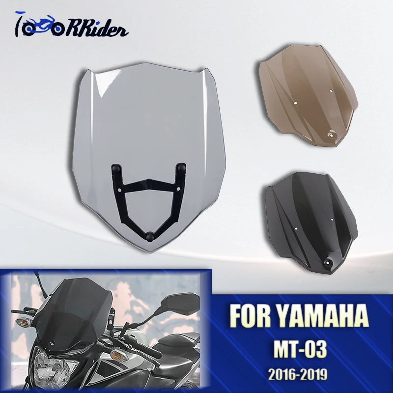 

Motorcycle Sport Touring Windshield Windscreen Shield Screen With Mounting Bracket For Yamaha MT03 MT-03 2016 2017 2018 2019