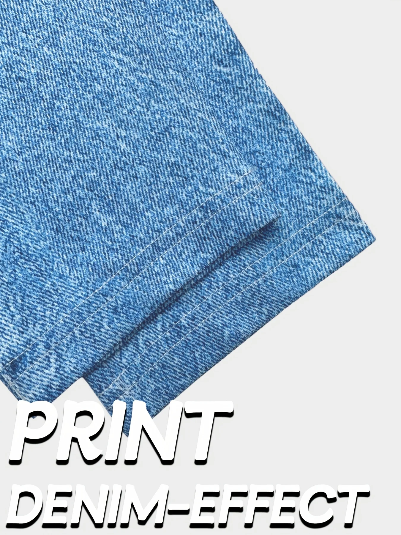 Pantalones estampados ajustados elásticos tipo mezclilla con mallas informales de punto con lazo de mariposa en la cadera