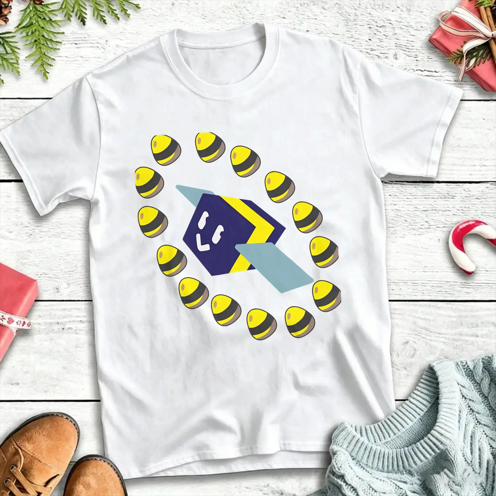 Cute Bee Swarm Simulator  Men Women's T Shirts Unique Tee Shirt Short Sleeve O Neck T-Shirt Cotton New Arrival Clothes