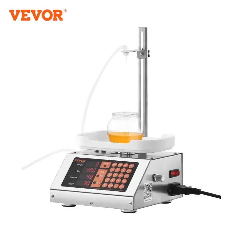 VEVOR 5-50g/5-300g Liquid Filling Machine Automatic Bottle Filler with Peristaltic Pump Digital Control for Milk Water Wine