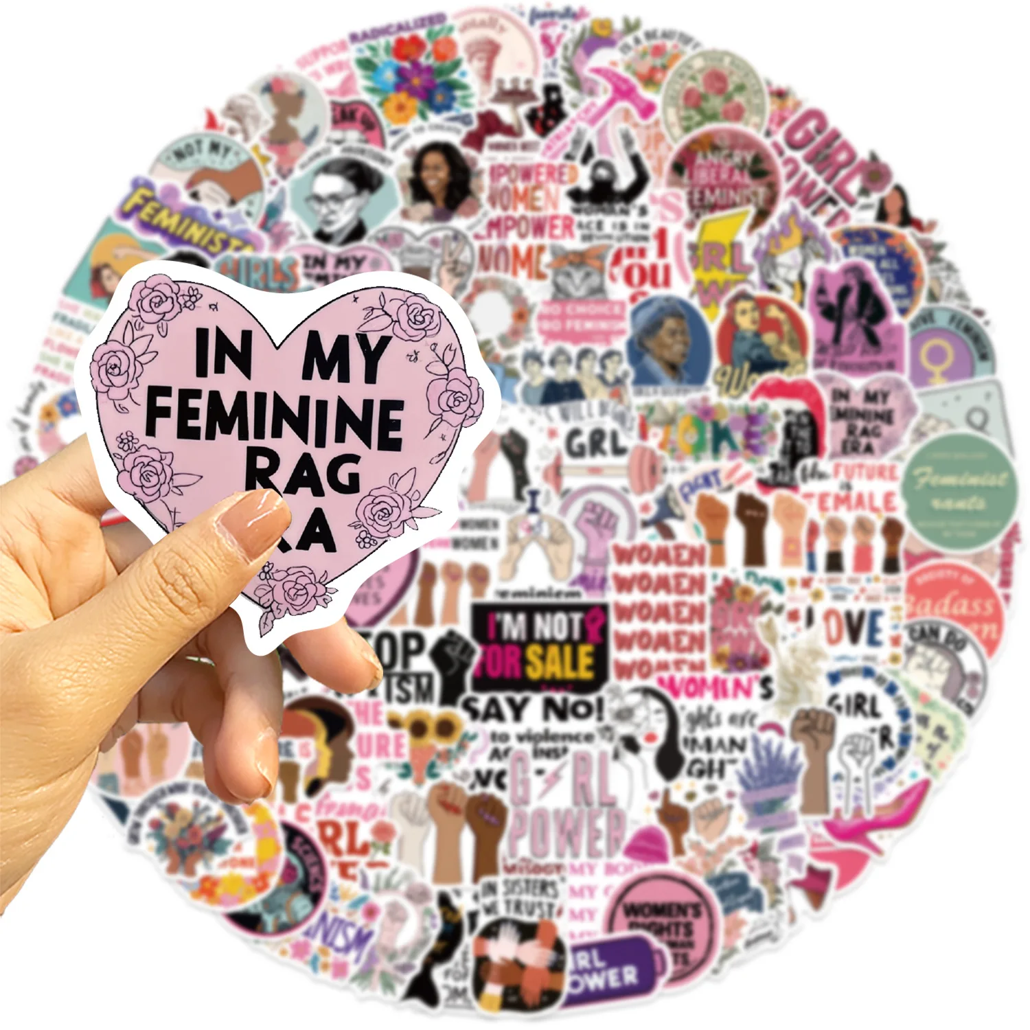 200枚入り フェミニスト漫画グラフィティステッカー ガール - Laptop Accessories Girly のレビューと価格