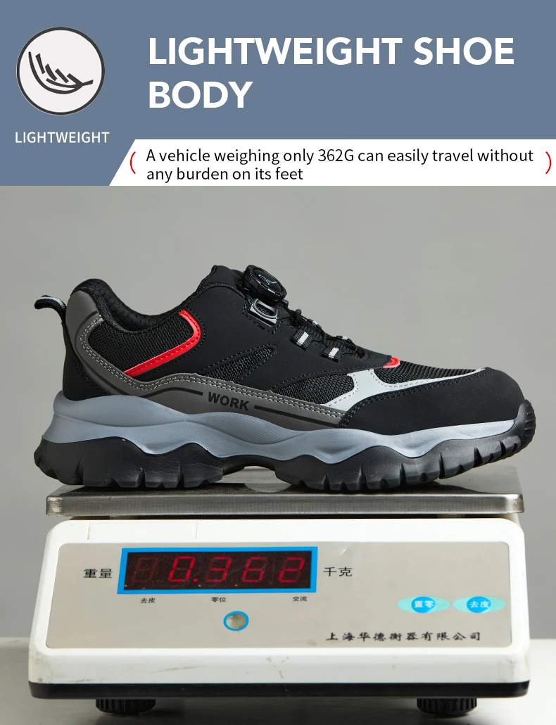 Indestructible Steel Toe Work Shoes for Men Rotating Button Safety Shoes Lightweight Construction Work Safety Shoes