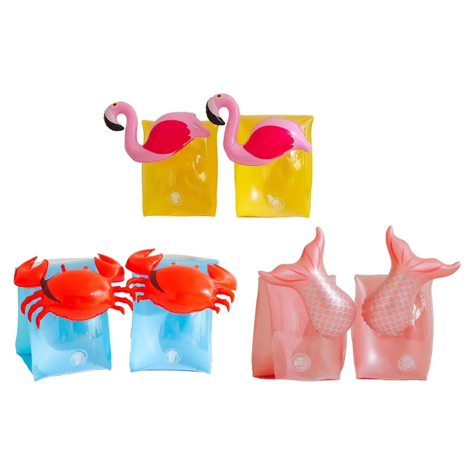 2 Pieces Inflatable Arm Floatie Sleeves Toddler floatie water Swimming Rings Cartoon Swim Arm Bands for Outdoor Gift Lake