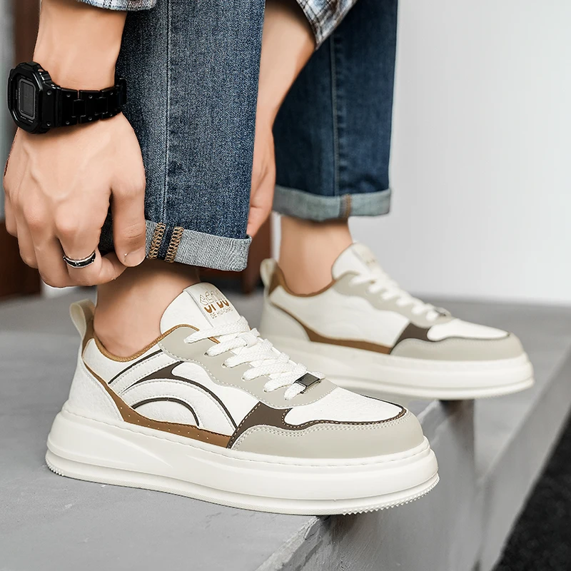 

Мужская повседневная кожаная сумка Oes Fall Faion, брендовая высококачественная универсальная доска для отдыха, мужская водонепроницаемая противоскользящая сумка из натуральной кожи...