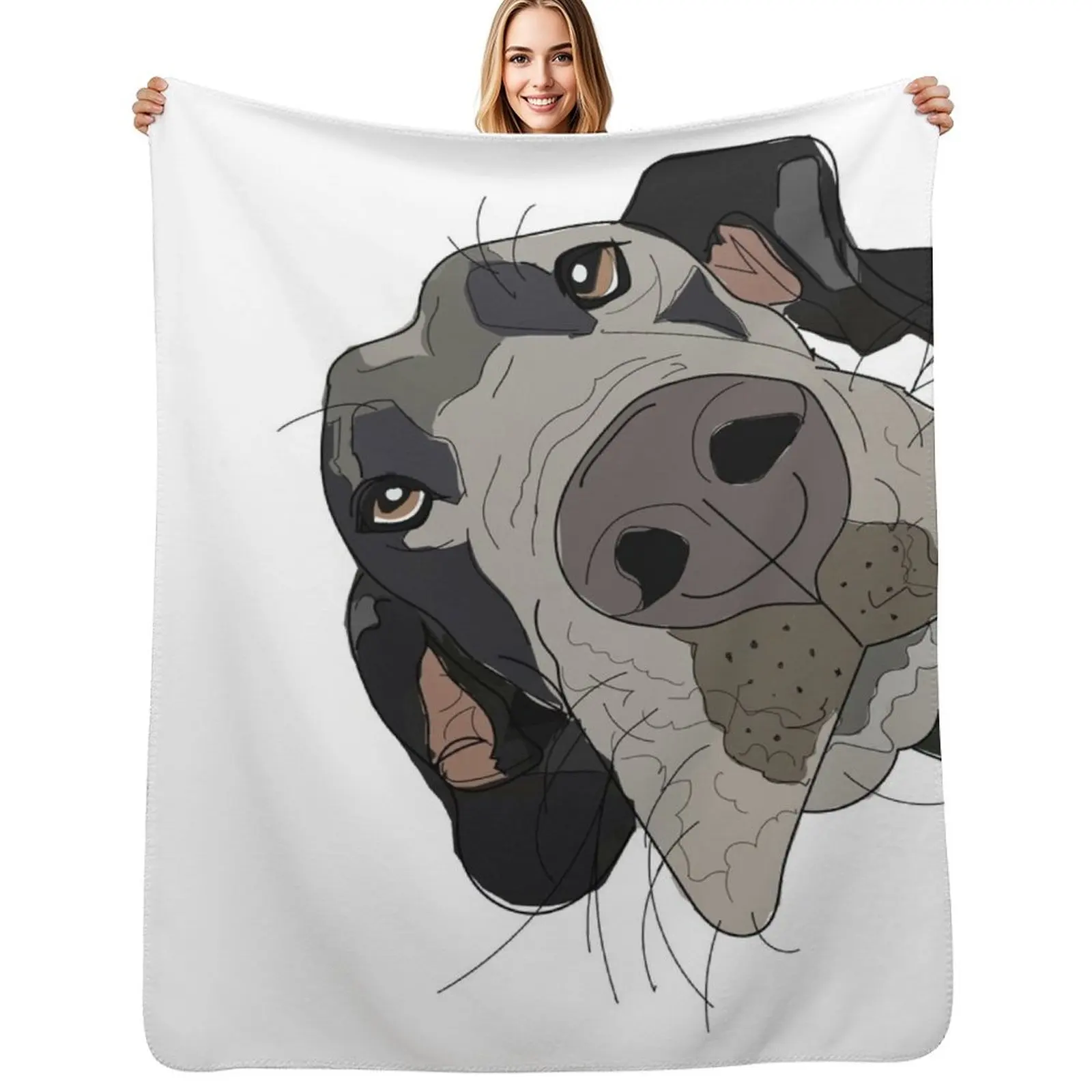 

Great Dane In Your Face Dog Throw Blanket Stylish Couch Blanket for Home Living Room