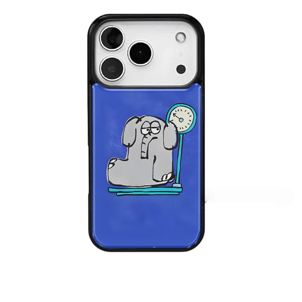 INS süßer Elefant mit einem Gewicht von entzückender Handyhülle für iPhone 11/12/13/14/15/16/17 Pro Max AIR PLUS Epoxidharz-TPU-Handyhülle
