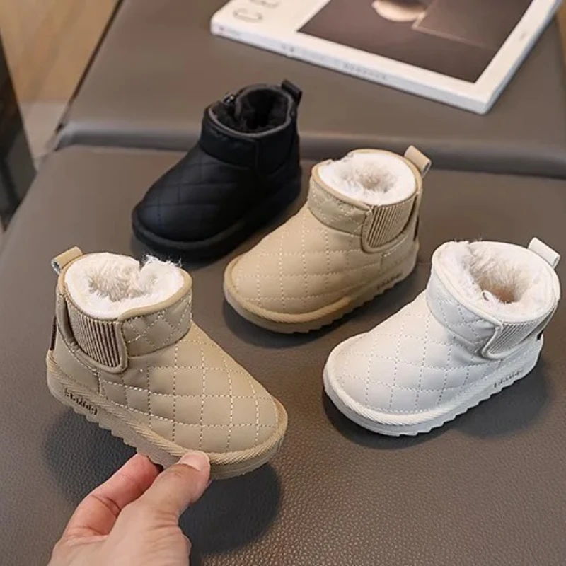 

Winter Kids Snow Boots Plush Warm Baby Girls Boots Outdoor Anti-slip Toddler Shoes Children Infant Short Boots