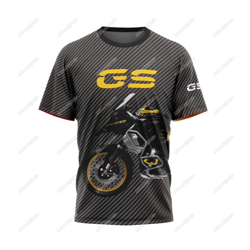 For BMW GS Tour Sports Motorcycle Motorsport Riding T-Shirt Motorrad Rally ADVENTURE Summer Racing Mens Stripe Jerseys