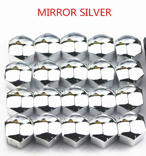 Silver 21m/ 19mm/17m Car Wheel Nut Caps Hub Screw Cover Bolt for Volvo S40 S60 S80 XC60 XC90 V40 V60 Any Cars XC40 360c V90 V40