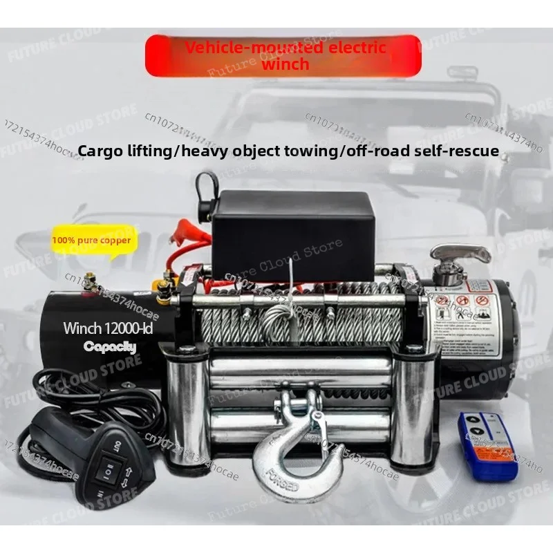 Premium High Quality Electric Winch 12v24v48v60v72 Volt Truck Crane Electric Hoist Off road Car Recovery Lifting Equipment