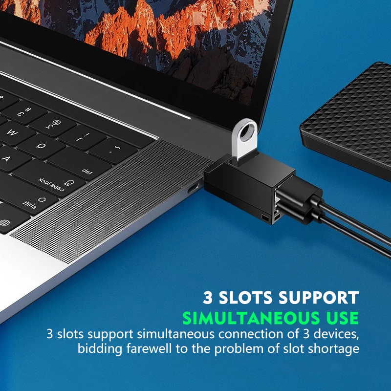 JUMPEAK Mini 3 Port USB Hub High Speed USB 3.0 Splitter Multi-port Plug and Play For PC Laptop Macbook Keyboard Mouse Hard Drive image 3