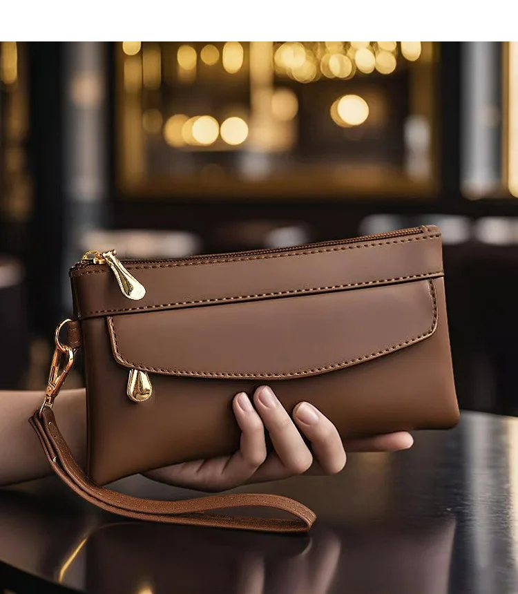 Portable Fashion Wallet PU Leather Multi Card Hangbag Elegant Female Long Clutch Purses Coin Pocket Phone For Ladies Money Bag