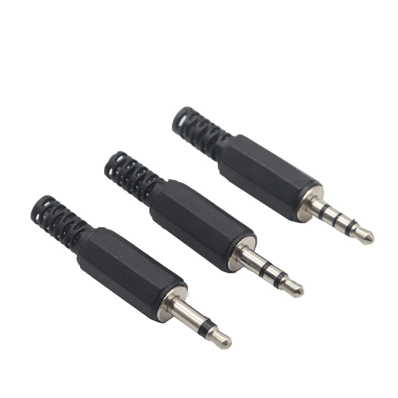 【20-5PCS】3.5mm three-ring four-stage audio head male plug 3.5mm male and female headphone plug 3.5DIY solder wire stereo