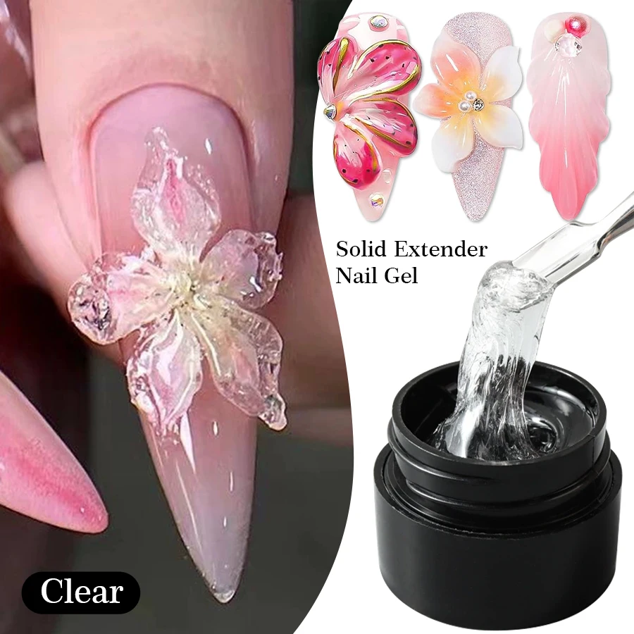 QAZIXU Clear Non Stick Hand Extension Gel 3D Shaping Sculpting Carving Nail Art Solid Hard Gel DIY Maniküre Werkzeug