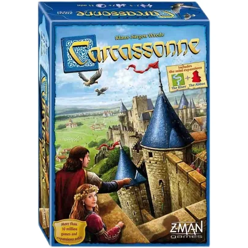 Carcassonne Brettspiel 2–5 Spieler für Familie/Party/Geschenk, bestes Geschenk, lustiges Spiel mit Fliesenersatz