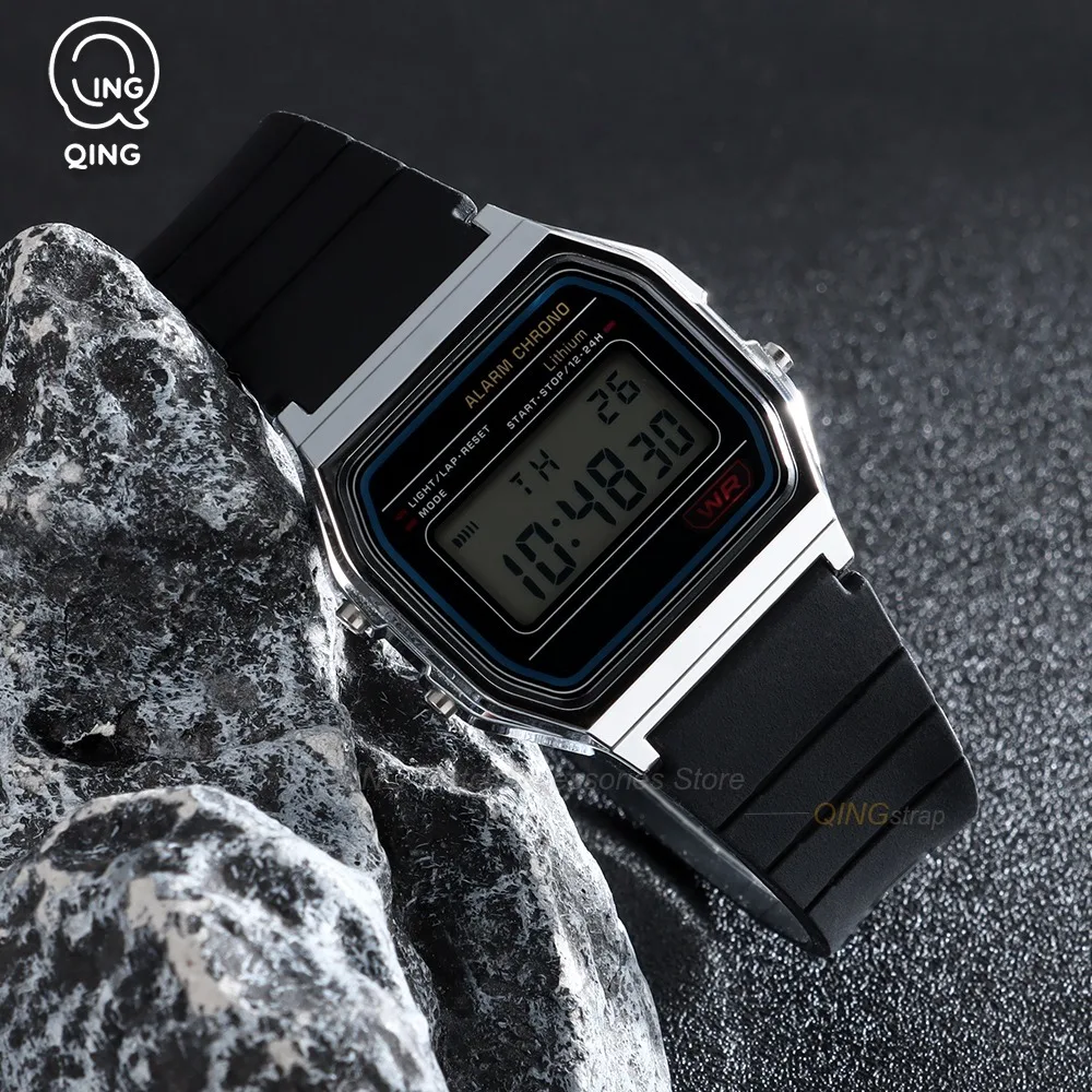 18mm Silicone Watch Strap For Casio F91W W800H F84 F105/108 A158/168 AE1200 SGW400 Waterproof Sports Watchband Business Bracelet