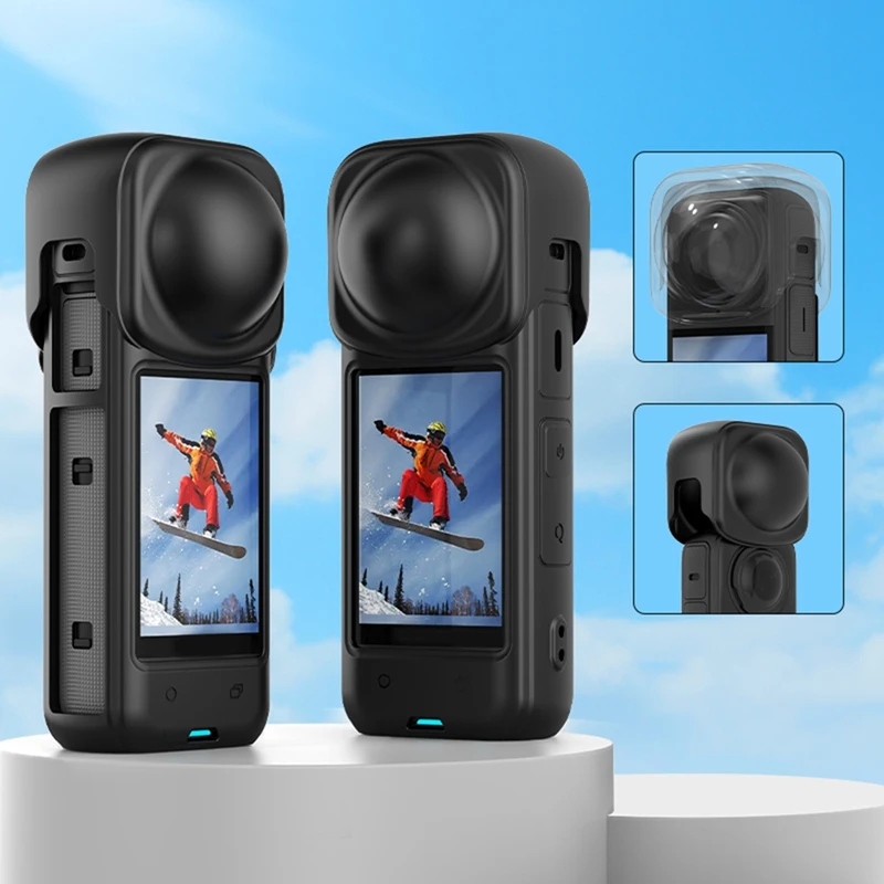 Silicone Lens Cap For Insta360 X4 Panorama Camera Lens Cap Soft Silicone Lens Protective Cover Camera Accessory