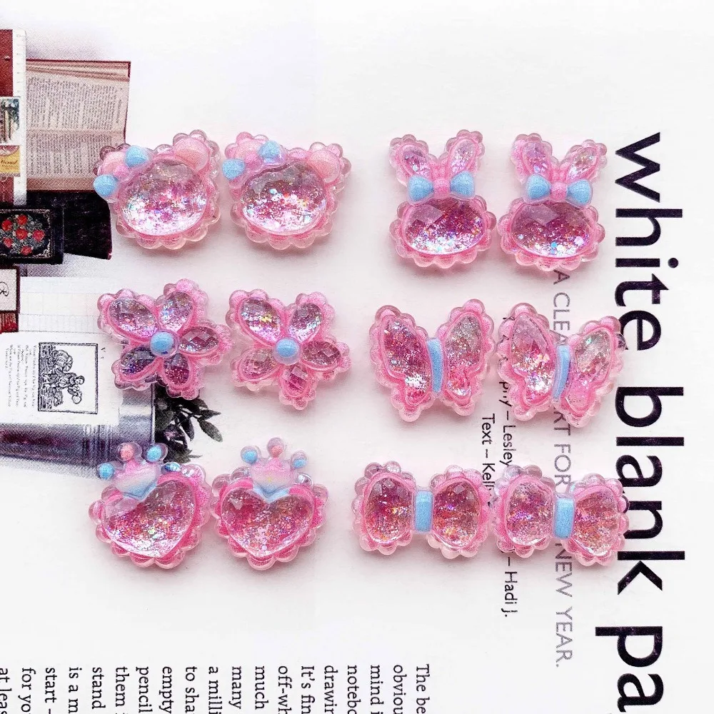 10pcs Kawaii Resin Flatback Mini Bear Rabbit Slime Charms Cabochons Embellishments for DIY Ornament Crafts Home Decorations